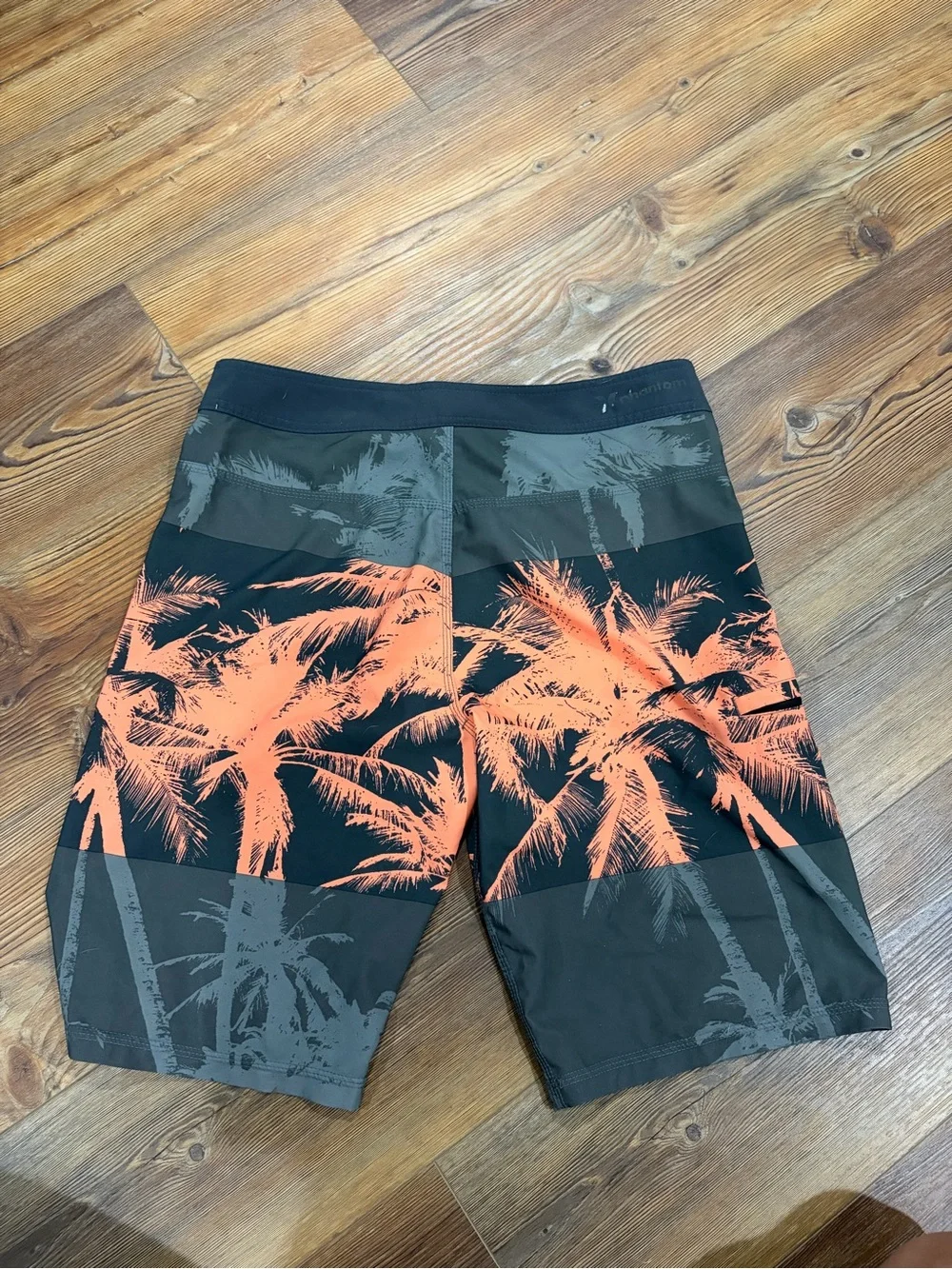 Hurley Men’s Black and Coral Palm-Print Board Shorts